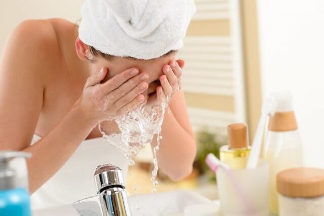 To wash your face, you should use special foam and gel. 